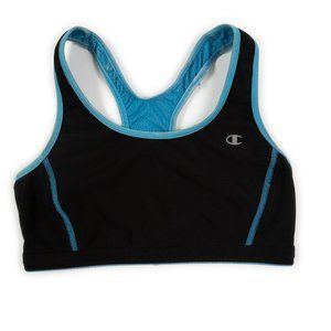 CHAMPION black/aqua racerback sports bra